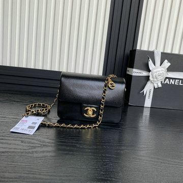 商品名称：シャネル CHANEL GH-CH5218BK 2024年最新入荷 ミニ フラップバッグ チェーン ショルダーバッグ カーフスキン レディース