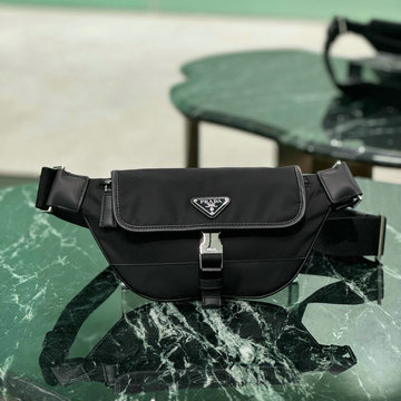 プラダ PRADA GH-PD2VH176BBK 2024年最新入荷 ウェストバッグ ベルトバッグ ショルダーバッグ Re-Nylon サフィアーノレザー