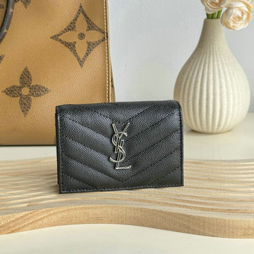 イヴサンローラン Saint laurent YSL GH-YSL596323YK  2024年最新入荷 モノグラム ビジネス カードケース 名刺入れ グレイン ド プードルエンボスレザー