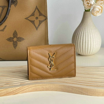 イヴサンローラン Saint laurent YSL GH-YSL596323ZS  2024年最新入荷 モノグラム ビジネス カードケース 名刺入れ グレイン ド プードルエンボスレザー