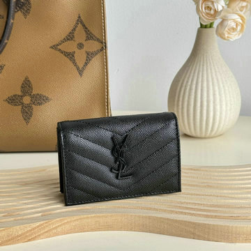イヴサンローラン Saint laurent YSL GH-YSL596323QK  2024年最新入荷 モノグラム ビジネス カードケース 名刺入れ グレイン ド プードルエンボスレザー