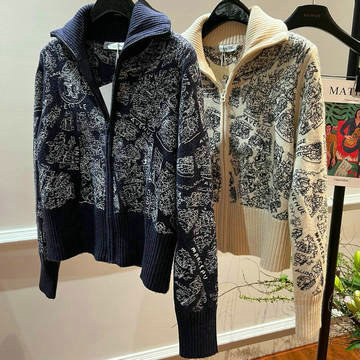 商品名称：クリスチャンディオール CHRISTIAN DIOR XG-WTCD24012  2024年秋冬最新入荷 アルプス モックネック カーディガン ロングスリーブ ニットセーター