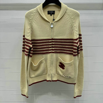 商品名称：シャネル CHANELJS-MYCH24016  2024年秋冬最新入荷 モックネック カーディガン ロングスリーブ ニットセーター ジップクロージャー カシミヤ ウール