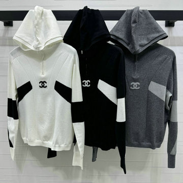 シャネル CHANEL JS-MYCH24017 2024年秋冬最新入荷 フーデッド セーター ロングスリーブ ニット パーカー カシミヤ ウール
