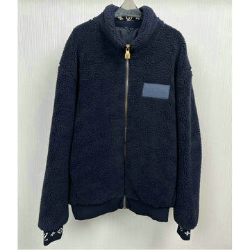 ルイヴィトン LOUISVUITTON XG-WTLV24014 2024年秋冬最新入荷 新作 レザーパッチフリースブルゾン ジップジャケット ロングスリーブ 男女兼用