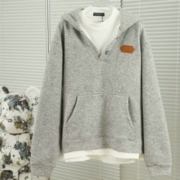 商品名称：ルイヴィトン LOUISVUITTON XG-WYLV24008 2024年秋冬最新入荷 新作 フェイクレイヤード ニットパーカ フード付き ロングスリーブ セーター ウール