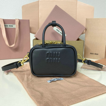 ミュウミュウ MIUMIU 057-MM5NR036BK 2024年最新入荷 マイクロバッグ ハンドバッグ ショルダーバッグ レディース レザー