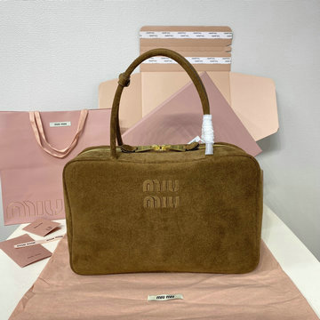 ミュウミュウ MIUMIU 057-MM5BB117BRZS 2024年最新入荷 トートバッグ トップハンドルバッグ ハンドバッグ ボウリングバッグ レディース