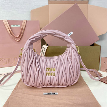 ミュウミュウ MIUMIU  057-MM5BC125ZYF 2024年最新入荷 ワンダー ホーボーバッグ トートバッグ ハンドバッグ 2way ショルダーバッグ レディース
