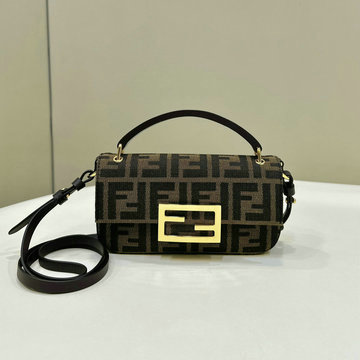 フェンディ FENDI 168-FD7AS142BKF  2024年最新入荷 バゲット フォンポーチ ハンドバッグ ショルダーバッグ ブラウンFFファブリック ラージ スリム クラッチ