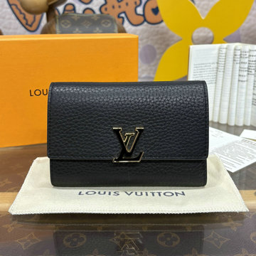 ルイヴィトン LOUISVUITTON 057-M62157  2024年最新入荷 ポルトフォイユ カプシーヌ コンパクト 三つ折り短財布 トリヨンレザー