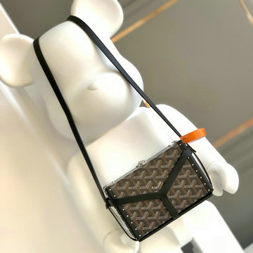 ゴヤール GOYARD BX-GY8017BK  2024年新色入荷 ミノディエール トランク ショルダーバッグ スモールサイズ ゴヤールディンキャンバス クラムシーカウハイド