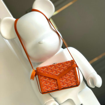ゴヤール GOYARD BX-GY8017CS 2024年新色入荷 ミノディエール トランク ショルダーバッグ スモールサイズ ゴヤールディンキャンバス クラムシーカウハイド