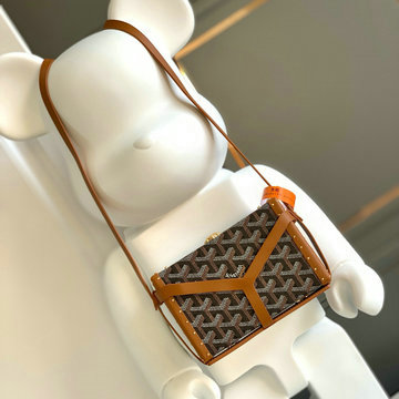 ゴヤール GOYARD BX-GY8017TH 2024年新色入荷 ミノディエール トランク ショルダーバッグ スモールサイズ ゴヤールディンキャンバス クラムシーカウハイド