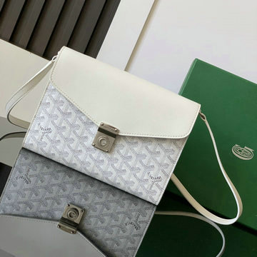ゴヤール GOYARD BX-GY8063BS 2024年新色入荷 シープルポーチウォレット ショルダーバッグ レディース ゴヤールディンキャンバス シュヴロッシュカーフスキン
