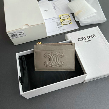 商品名称：セリーヌ CELINE GH-CE10K583HS  2024年最新入荷 ジップ付きカードホルダー カードケース コインケース ショートウォレット 短財布
