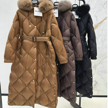 商品名称：マックスマーラ MaxMara XG-YFMAX24011 2024年秋冬最新入荷 フーデッド ロング ダウンジャケット ベルト付き ダウンジャケット レディース アウター