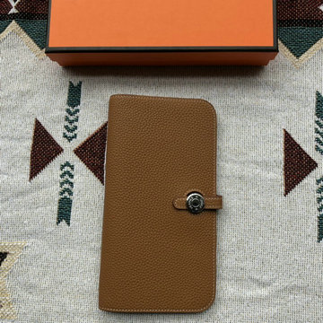 エルメス HERMES 063-H509ZTGJZ  2024年最新入荷 ドゴン ロングウォレット 二つ折り長財布 幅狭い レザー