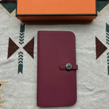 エルメス HERMES 063-H509ZTGMZ  2024年最新入荷 ドゴン ロングウォレット 二つ折り長財布 幅狭い レザー