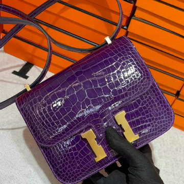 エルメス HERMES 063-H108219EMJJZ 2024年最新入荷 コンスタンス ショルダーバッグ レディース American crocodile
