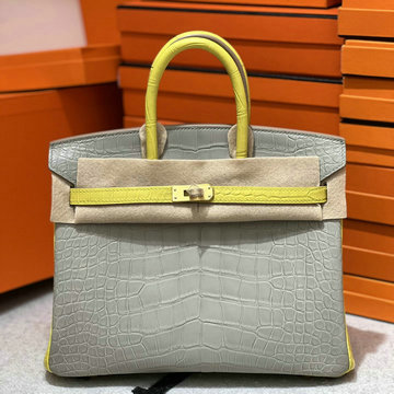 エルメス HERMES 063-HBK25EMPJHY  2024年最新入荷 バーキンバッグ 25 トップハンドルバッグ トートバッグ ハンドバッグ レディース クロコダイル