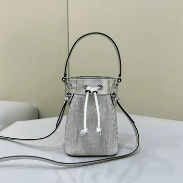 フェンディ FENDI 168-FD8BS010MDYS 2024年最新入荷 ミニバッグ モン トレゾール バゲットバッグ ショルダーバッグ レディース クリスタルFFモチーフ