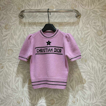商品名称：クリスチャンディオール CHRISTIAN DIOR XG-MYCD24031 2024年秋冬最新入荷 ショートスリーブ セーター クルーネック バージンウール カシミヤ