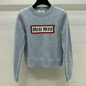商品名称：ミュウミュウ MIUMIU JS-MYMM24014 2024年秋冬最新入荷 クルーネック ニットセーター ロングスリーブ セーター ウール