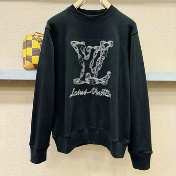 ルイヴィトン LOUISVUITTON JS-WYLV24007 2024年秋冬最新入荷 クルーネック スウェットシャツ ロングスリーブ 長袖 黒