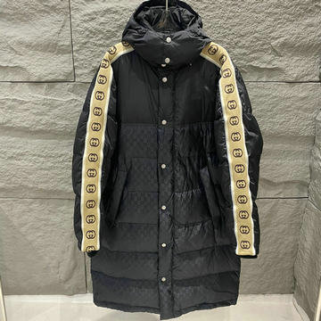 グッチ GUCCI JS-YFGG24005 2024年秋冬最新入荷 ロングダウンジャケット フード付き アウター ジャカード 男女兼用