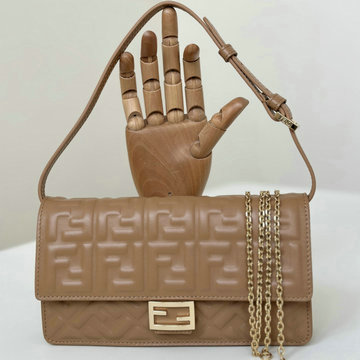 フェンディ FENDI 168-FD8M0498CXS 2024年最新入荷 バゲット財布ショルダーバッグ チェーンポーチ FFモチーフ コンパクト レディース