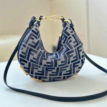 商品名称：フェンディ FENDI 168-FD8BS081NSL 2024年最新入荷 グラフィ ミニ ハンドバッグ 2way ショルダーバッグ レディース ダークブルーFFシェニールバッグ