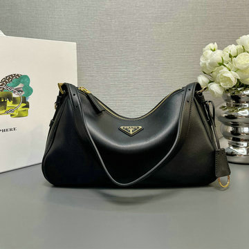 商品名称：プラダ PRADA GH-PD1BC229PBK 2024年最新入荷 エメ ミディアム レザー ショルダーバッグ ホーボーバッグ トートバッグ レディース