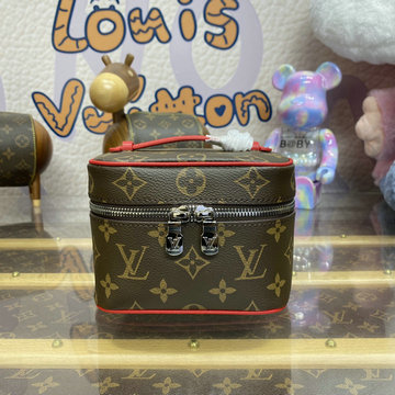 商品名称：ルイヴィトン LOUISVUITTON 057-M44936R 2024年最新入荷 ニース ナノ ハンドバッグ バニティ 化粧箱 トラベル アクセサリー モノグラムキャンパス