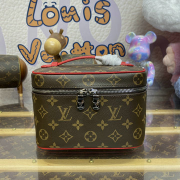 ルイヴィトン LOUISVUITTON 057-M46766 2024年最新入荷 ニース ミニ ハンドバッグ バニティ 化粧箱 トラベル アクセサリー モノグラムキャンパス