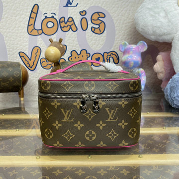 ルイヴィトン LOUISVUITTON 057-M46767 2024年最新入荷 ニース ミニ ハンドバッグ バニティ 化粧箱 トラベル アクセサリー モノグラムキャンパス