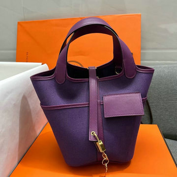 エルメス HERMES 063-HPT18ZQZS 2024年新色入荷 ピコタン ミニ バケットバッグ トートバッグ ハンドバッグ ショッピングバッグ レディースかばん