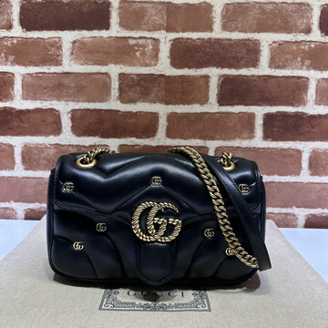 商品名称：グッチ GUCCI 057-GG443497PBK 2024年最新入荷 GGマーモント 斜め掛け ョルダーバッグ フラップバッグ クロスボディバッグ