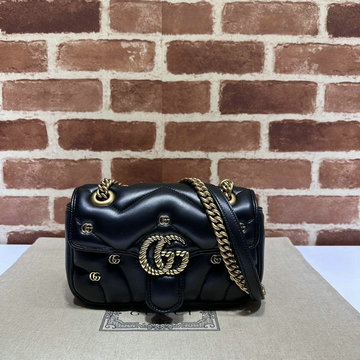 商品名称：グッチ GUCCI 057-GG446744PBK 2024年最新入荷 GGマーモント 斜め掛け ョルダーバッグ フラップバッグ クロスボディバッグ