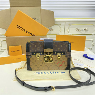 ルイヴィトン LOUIS VUITTON 057-M43596　2020年最新入荷 トランククラッチ 斜め掛け ショルダーバッグ レディースかばん モノグラム リバース キャンバス