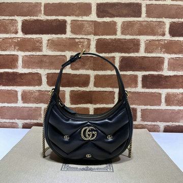 商品名称：グッチ GUCCI 057-GG770983PBK 2024年最新入荷 GGマーモント ハーフムーンシェイプ ミニバッグ ホーボーバッグ ショルダーバッグ チェーンポーチ