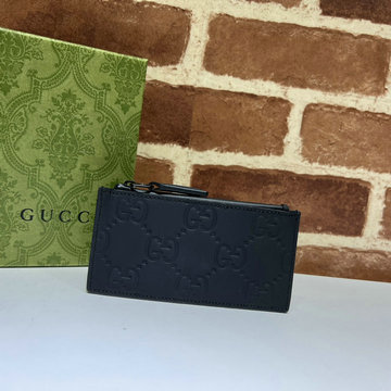 グッチ GUCCI 057-GG771314PBK 2024年最新入荷 GG ラバーエフェクト ジップカードケース コインケース 小銭入れ ファスナー長財布