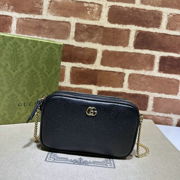 グッチ GUCCI 057-GG772759PBK 2024年最新入荷 GGマーモント スーパーミニバッグ チェーンポーチ 斜め掛け ショルダーバッグ クロスボディバッグ