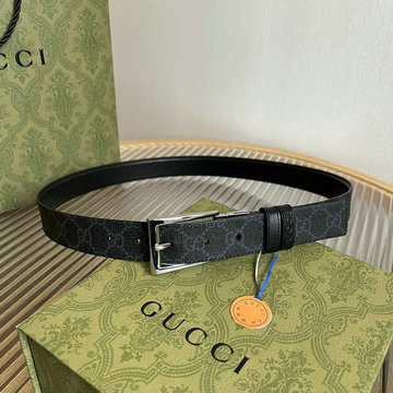 グッチ GUCCI 057-GG771105FY 2024年最新入荷 スクエア バックル付き リバーシブル ベルト 幅30mm