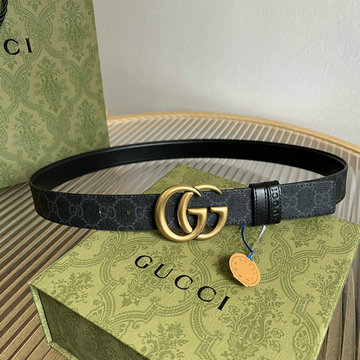 グッチ GUCCI 057-GG771105GJ 2024年最新入荷 GGダブル バックル付き リバーシブル ベルト 幅30mm