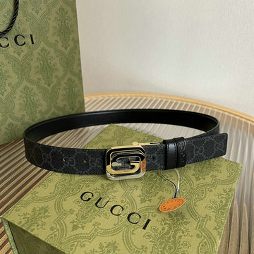 グッチ GUCCI 057-GG771105PJ 2024年最新入荷 GGダブル バックル付き リバーシブル ベルト 幅30mm