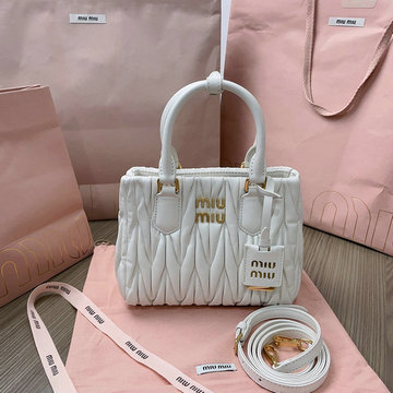ミュウミュウ MIUMIU GH-MM5BA259BBS 2024年最新入荷 トートバッグ スモール ハンドバッグ 2way ショルダーバッグ クロスボディバッグ