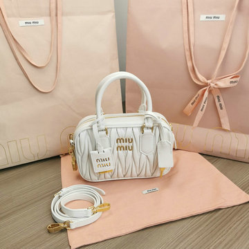 ミュウミュウ MIUMIU GH-MM5BB123BBS 2024年最新入荷 アルカディ トートバッグ スモール ハンドバッグ 2way ショルダーバッグ クロスボディバッグ