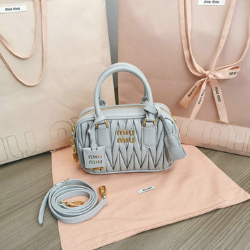 ミュウミュウ MIUMIU GH-MM5BB123BQL 2024年最新入荷 アルカディ トートバッグ スモール ハンドバッグ 2way ショルダーバッグ クロスボディバッグ