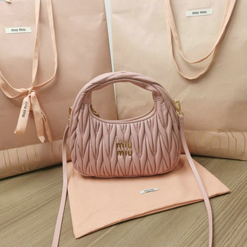 ミュウミュウ MIUMIU GH-MM5BC125BQF 2024年最新入荷 ワンダー ホーボーバッグ トートバッグ ハンドバッグ 2way 斜め掛け ショルダーバッグ